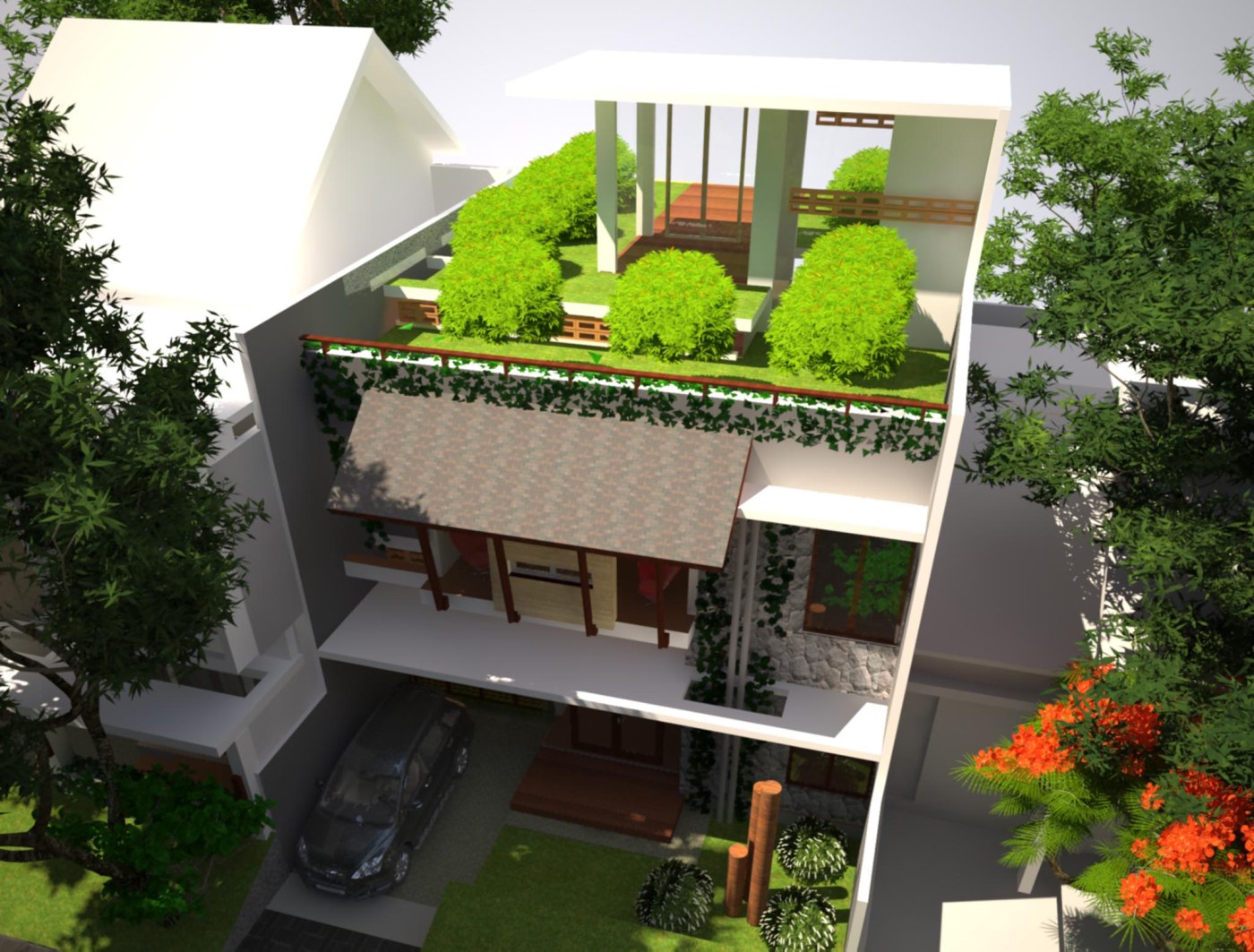 Rumah Modern Di Tengah Kebun Roni Architect